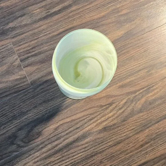 Contemporary/Modern Vintage Art Glass Frosted & Green Swirl Pedestal Vase - Picture 10 of 10
